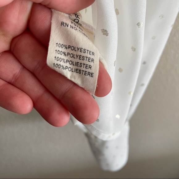 FRNCH Sheer White Blouse Size Small - Picture 6 of 8